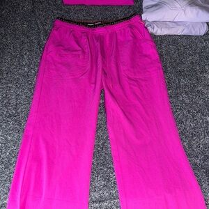 heart & soul scrubs, hot pink loved them but can’t wear them anymore due to work